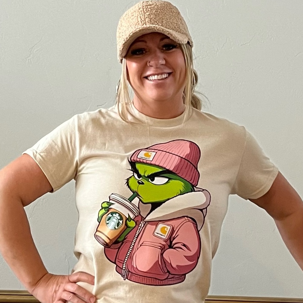 The most ADORABLE grinch Starbucks shirt